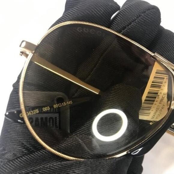 New Original Gucci Gold Tone/Yellow Gradient GG0432S Aviator Sunglasses - Picture 8 of 13